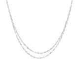 Rhodium Over 14k White Gold Singapore Chain Set Of Two