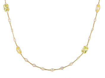 Picture of 14k Yellow Gold Cubic Zirconia Crochet D'Tuscano 20 Inch Necklace