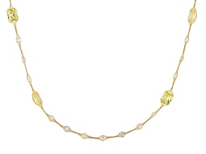 14k Yellow Gold Cubic Zirconia Crochet D'Tuscano 20 Inch Necklace