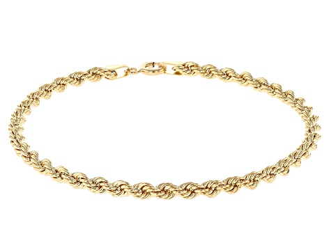 14k Yellow Gold 3.2mm Rope Link Bracelet