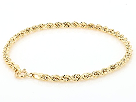 14k Yellow Gold 3.2mm Rope Link Bracelet