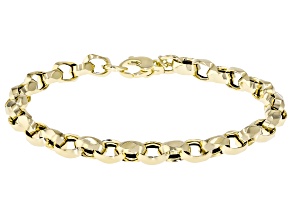 Splendido Oro™ 14k Yellow Gold Concave Oval Rolo Link Bracelet