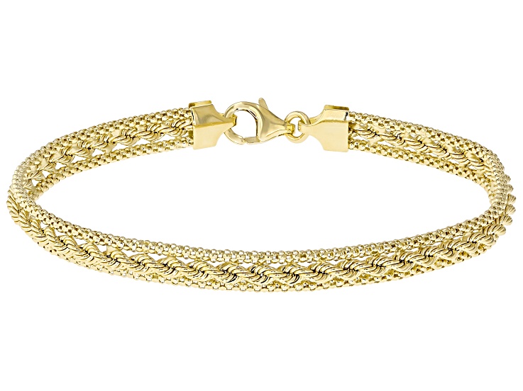 高質 Rope Gold Yellow 14k & JTV | GS292 - Bracelet Link Popcorn アクセサリー