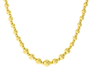 14k Yellow Gold Graduated Bead 18 Inch Necklace