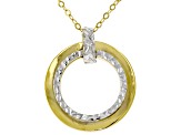 Splendido Oro™ 14k Yellow Gold & Rhodium Over 10k Yellow Gold Circle Pendant 18 Inch Necklace