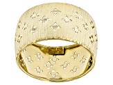 14k Yellow Gold 10.5mm Clover Pattern Band Ring