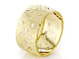 14k Yellow Gold 10.5mm Clover Pattern Band Ring