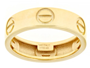 14k Yellow Gold Diamond Cut Station Ring