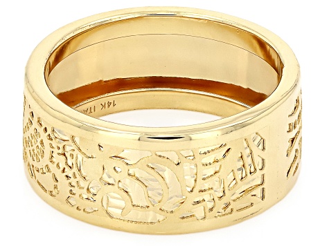 14k Yellow Gold Rilievo Band Ring - GS344