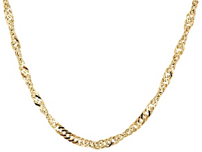 14k Yellow Gold Hollow Singapore Link Necklace 20 inch
