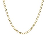 14k Yellow Gold Hollow Curb Link Chain Necklace 18 inch