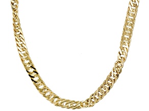 14k Yellow Gold Hollow Curb Link Necklace 20 inch