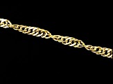 14k Yellow Gold 3mm Curb Link Necklace 20 inch