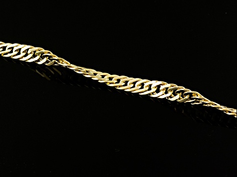 14k Yellow Gold 3mm Curb Link Necklace 24 inch