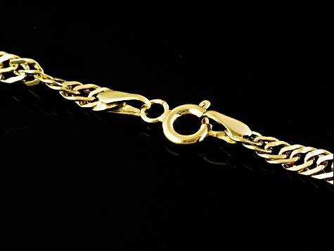 14k Yellow Gold 3mm Curb Link Necklace 24 inch