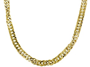 14k Yellow Gold Hollow Curb Link Necklace 30 inch