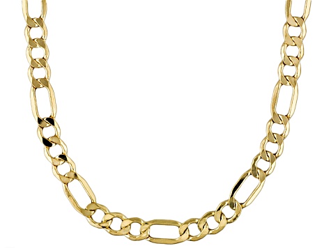 14k Yellow Gold Hollow Figaro Link Chain Necklace 20 inch 4mm