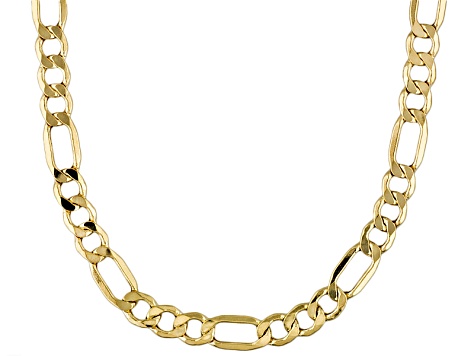 14k Yellow Gold Hollow Figaro Link Chain Necklace 20 inch 4mm