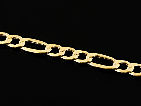 14k Yellow Gold Hollow Figaro Link Chain Necklace 20 inch 4mm