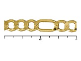 14k Yellow Gold Hollow Figaro Link Chain Necklace 20 inch 4mm