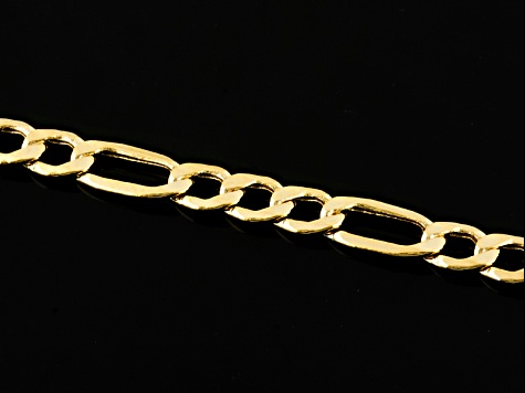7.5" 14k Yellow White Rose Gold 3.7mm Multi-Color Figaro Chain Bracelet