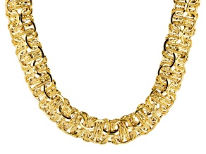14k Yellow Gold Hollow Byzantine Link Necklace 20 inch