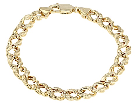 14k Yellow Gold Hollow Curb Link Bracelet 8 Inch Gso802b Jtv 14k Yellow Gold Hollow Curb Link Bracelet 8 Inch