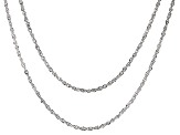 14k White Gold Chain Necklace Set Of Two