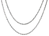 14k White Gold Chain Necklace Set Of Two