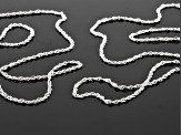 14k White Gold Chain Necklace Set Of Two