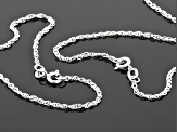 14k White Gold Chain Necklace Set Of Two