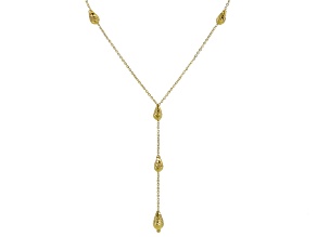 14k Yellow Gold Bead Drop Necklace 18 inch