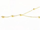 14k Yellow Gold Bead Drop Necklace 18 inch