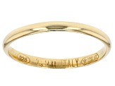 14k Yellow Gold Hollow Mirror Band Ring With A Sterling Silver Core.