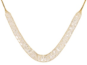 Cubic Zirconia 10k Yellow Gold Crochet D'Tuscano Necklace 22.97ctw