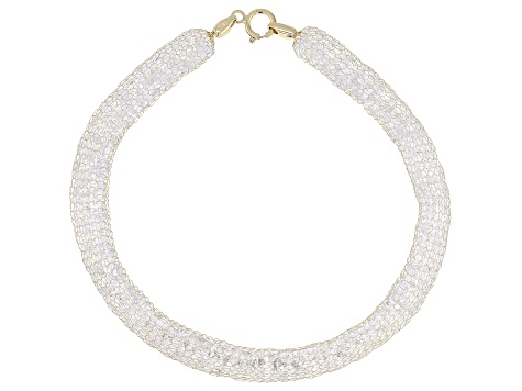 Cubic Zirconia 10k Gold Crochet D'Tuscano Bracelet 33.22ctw