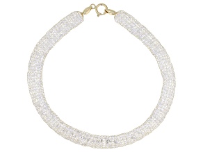 Cubic Zirconia 10k Gold Crochet D'Tuscano Bracelet 35.70ctw.