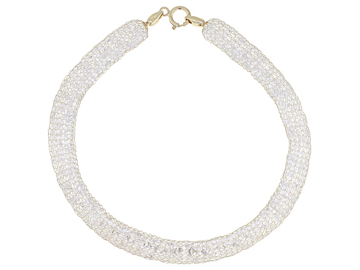 Cubic Zirconia 10k Gold Crochet D'Tuscano Bracelet 33.22ctw.