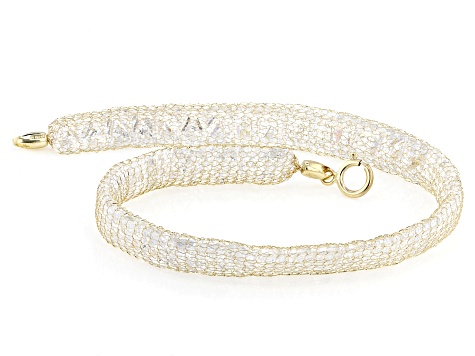 Cubic Zirconia 10k Gold Crochet D'Tuscano Bracelet 33.22ctw