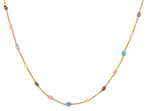 Cubic Zirconia 10k Gold Crochet Primavera D'Tuscano Necklace