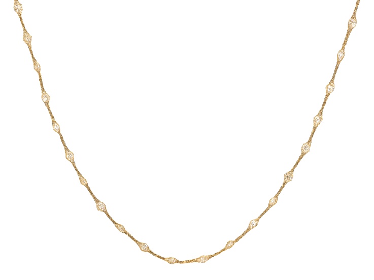 Cubic Zirconia 10k Gold Crochet Sliding Lights Crochet D'Tuscano Necklace 10.34ctw