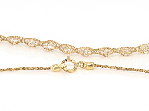 Cubic Zirconia 10k Yellow Gold Crochet Tiara D'Tuscano Necklace