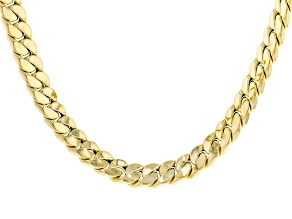 10k Yellow Gold 8.5mm Squared Grumetta 18" Necklace