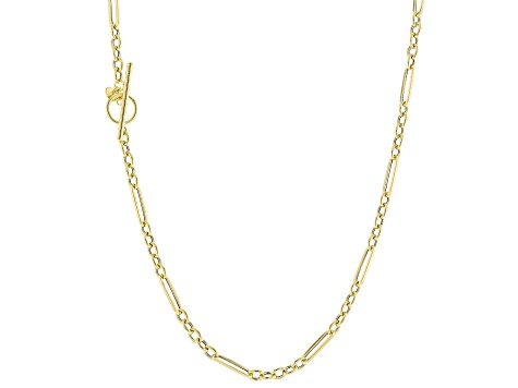 10k Yellow Gold 3.85mm T-Bar Alternating Paperclip 20" Necklace