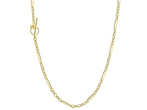 10k Yellow Gold 3.85mm T-Bar Alternating Paperclip 20" Necklace
