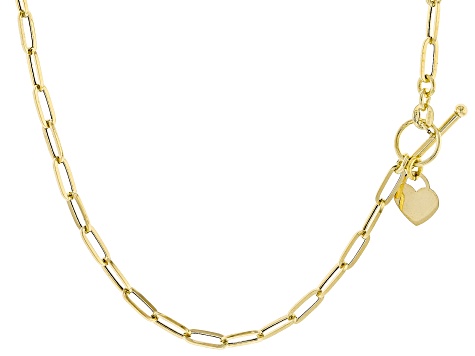 10k Yellow Gold T-Heart Paperclip 18