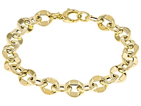 10k Yellow Gold 8.8mm Petali Rolo Bracelet