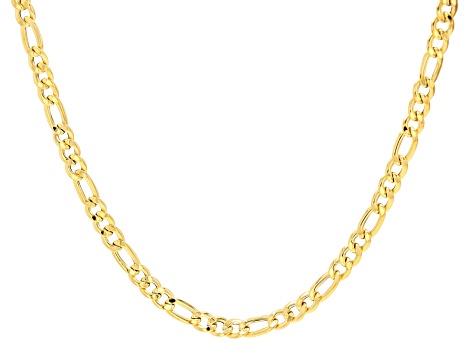 10k Yellow Gold 6mm Figaro Grumetta 18" Necklace