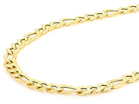 10k Yellow Gold 6mm Figaro Grumetta 18" Necklace