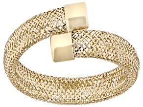 10k Yellow Gold Contrarie' Mesh Bypass Ring